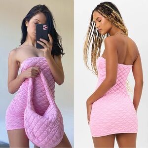Frankie’s Bikinis Taylor Strapless Tube Dress Baby Pink XL